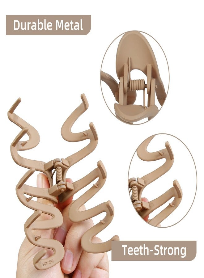 TEBIEKOY 4Pcs Claw Clips for Women Wavy Hair Clips for Thick Hair Non Slip Hair Clip Claw for Women's Hair Cute Hair Accessories - Image 3